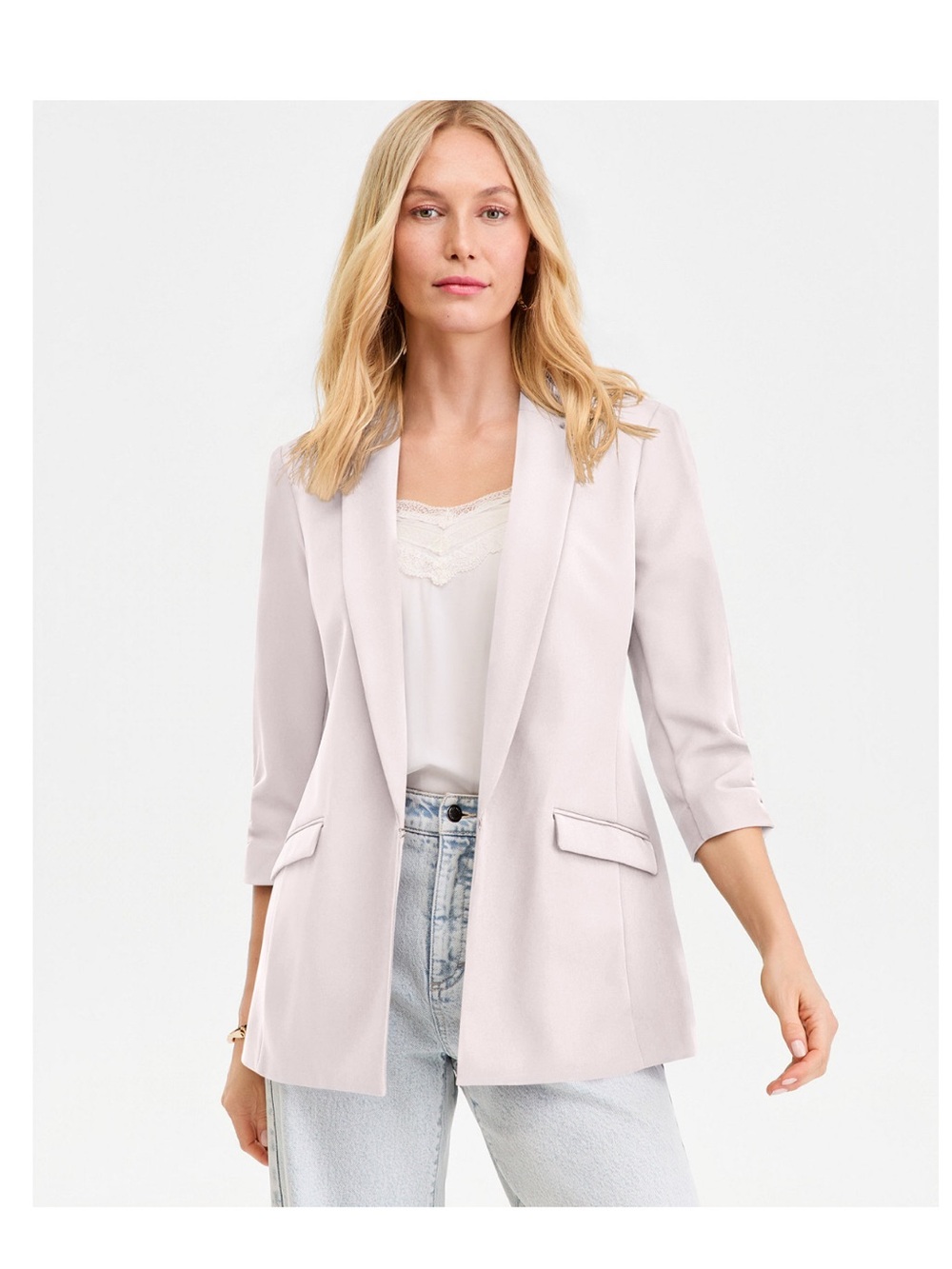 INC International Concepts Cream Open-Front Blazer size Medium NWT